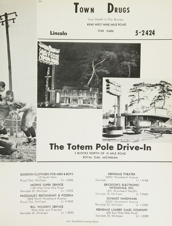 Totem Pole - Old Yearbook Ad (newer photo)